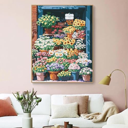 ZRIZQ Paint by Numbers Kit for Adults Beginners,Floral DIY Painting Set,Relaxing Creative Craft Activity,16x20 Inch-Flowers 16 - Image 3