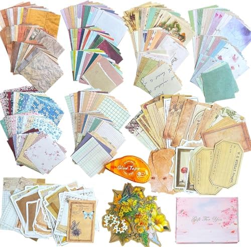 BLEDS 501PCS Vintage Junk Journal Kit, Aesthetic Scrapbook Supplies by BLEDS