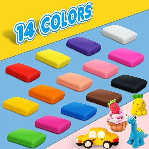 Air Dry Clay, 14 Colors Modeling Magic Clay for Kids - Image 2