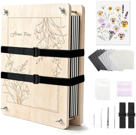 Extra Large Wooden Flower Press Kit– 15" x 11" Pressing Tool Set for Adults by NIUGRECFGIVESYOUMORECHOICESFORLIFE