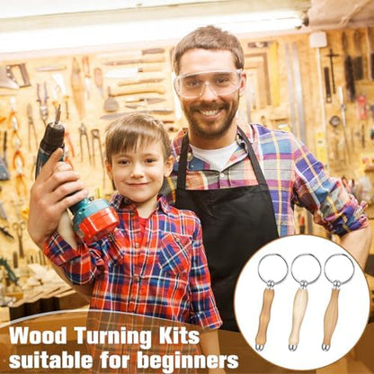 XunYee 12 Pcs WoodTurning Keychain Kit Woodturning Project Kit Wood Turning accessories Mandrel Woodturning keychain for Carpentry woodworker gift (Sliver) - Image 6