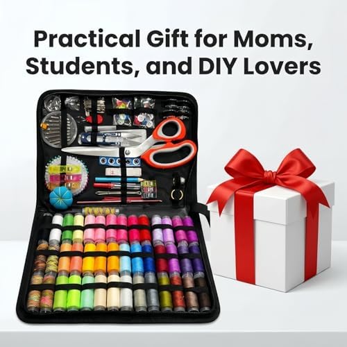 Forypretty Sewing Kit for Adults, 228 PCS Needle and Thread Kit with Tailor Scissors and Accessories, 43 XL Thread Spools, Travel Sewing Kit for Beginners, PU Leather, Gift for Mom Grandma - Image 7
