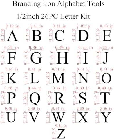 1/2" Wood Burning Letter Kit, 26Pcs Alphabet Branding Iron for Wood - Image 3