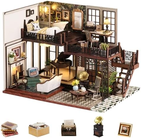 Flever Dollhouse Miniature DIY House Kit Creative Room with Furniture for Romantic Artwork Gift (Time Impression) by Flever