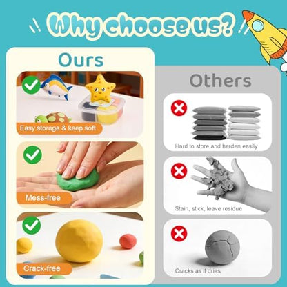 Both idea Air Dry Clay Kit, Ocean Theme | 12 Packs, Non-Toxic Kids Gift - Image 3