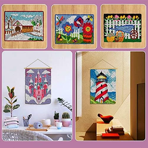 Seaside Beach Sea Shells Starfish Latch Hook Kits Rug Printed Canvas Handmade Carpet Crochet Yarn Embroidery Needlework Hook Latch Kit Tapestry Rug Cover Christmas Home Decoration 52x38cm - Image 5