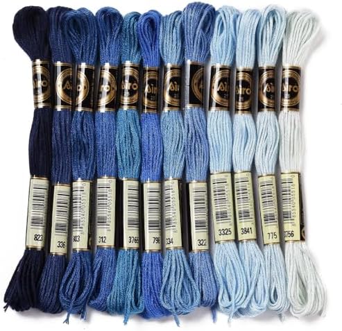 12 Skeins 105 Yards Blue Embroidery Thread for Jewelry Making by CABODYALS