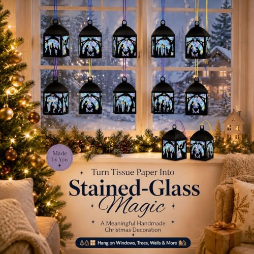 Maitys 36 Sets Christmas Nativity Paper Lantern Suncatcher Craft Kits - Image 6