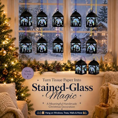 Maitys 36 Sets Christmas Nativity Paper Lantern Suncatcher Craft Kits - Image 6