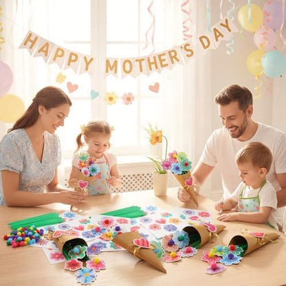 Motipuns 48 Set Graduation DIY Paper Crafts Flower Bouquet Craft Kit Bouquets Make Your Own Tulip Thankful Gifts for 2026 End of Year Last Day of School Gifts Home Classroom Activities - Image 5