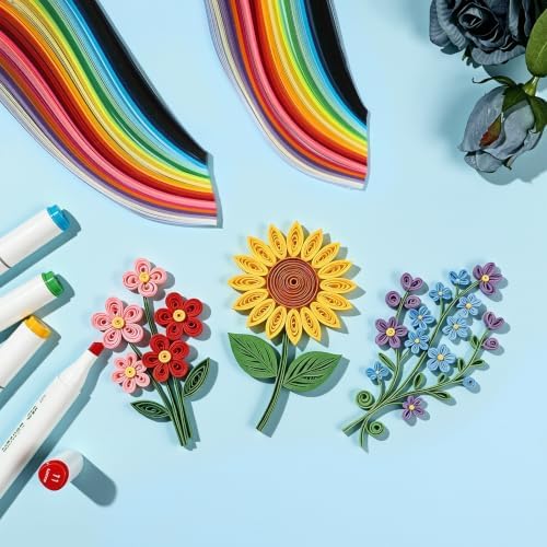 TXIN 1300 Strips 26 Colors Paper Quilling Strips, Width 3mm Length 39 cm - Image 4