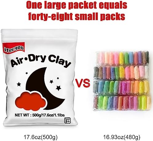 ifergoo 500g Red Air Dry Clay, 1.1LBS DIY Creative Modeling Clay for Kids - Image 6