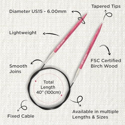 KnitPro Dreamz Fixed Circular Needles 40" (100cm) | US Size 10 (6mm) - Image 3