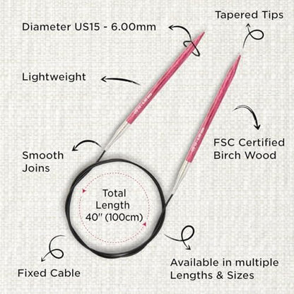 KnitPro Dreamz Fixed Circular Needles 40" (100cm) | US Size 10 (6mm) - Image 3