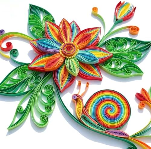 Giloaou 1440pcs 36 Colors Quilling Strips Set, 3mm Width 21.3in Length Strips Paper, Japanese TANT Paper Quilling Kit for Adults DIY Craft - Image 6
