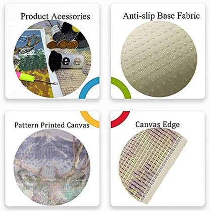ZFFLYH Deer Latch Hook Kit, DIY Large Latch Hook Kit for Adults 3D Printed Canvas Pattern Crochet Handcraft Embroidery Tapestry Hobby & Crafts 85cmX63cm/33.5X25inch - Image 3