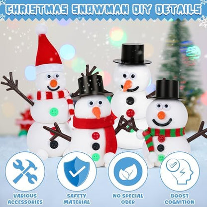 9 Pack Christmas Crafts, DIY Snowman Clay for Kids, Gifts Stocking Stuffer - Image 3