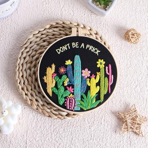 Louise Maelys Cactus Embroidery Kit for Beginners Plant Gift DIY Craft - Image 6
