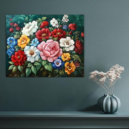 Banket Paint by Numbers Kit for Adults Beginner Flowers DIY Painting Kits for Adults Floral Easy Adult Paint by Number Kits on Canvas Color by Numbers for Gifts Home Wall Decor 16x20 Inch - Image 2