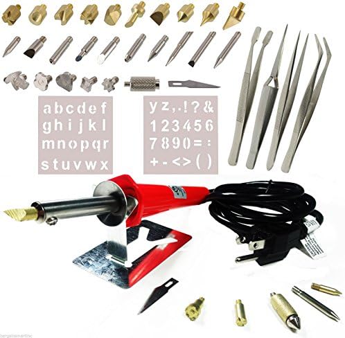 40PCS Wood Burning Pen Set Wood Burning Soldering Chiseled Tips Hot Blade Tweezer by SE