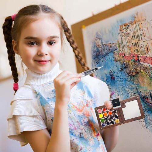 Travel Watercolor Paint Set - Pocket 15-Color Mini Kit with Sketch Pad - Image 5