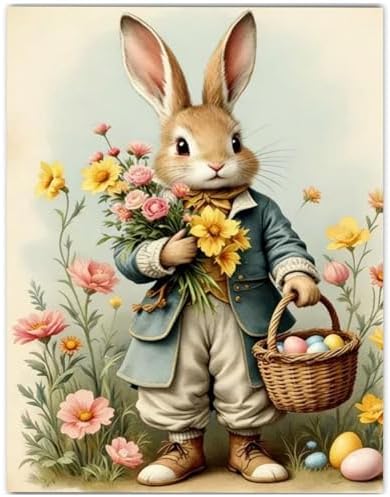 CRZMODE Easter Rabbit Paint by Numbers Kit for Adults, Easter Rabbit Paint by Numbers for Adults, Acrylic Painting Crafts for Home Decor Gift (16x20inch) by Unknown