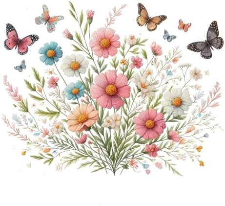 HKLIOPU Stamped Cross Stitch Kits - Floral Embroidery Starter Kit for Adult Beginners, 11CT Needlepoint Cross-Stitch Patterns Dimensions Kit Arts and Crafts 16x16 inch by HKLIOPU
