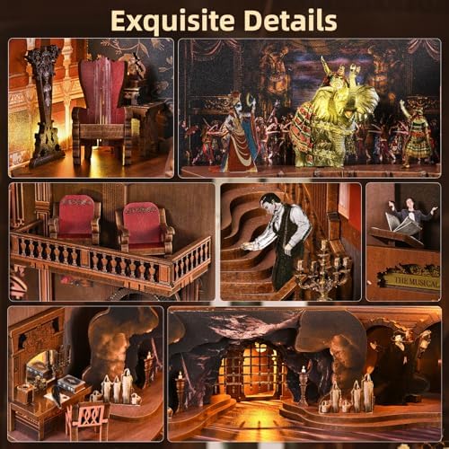 MiniCity Phantom of the Opera DIY Book Nook Kit for Adult, Miniature Puzzle - Image 4