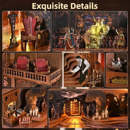 MiniCity Phantom of the Opera DIY Book Nook Kit for Adult, Miniature Puzzle - Image 4