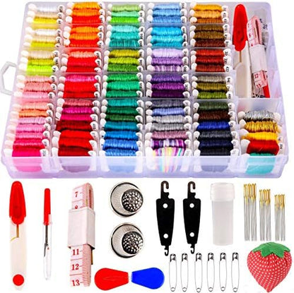 YITOHOP 200pcs+ Embroidery Floss kit, Friendship Bracelet String Kit with Organizer Box-Included 100pcs Friendship Bracelet Floss Thread,Cross Stitch Kits Xmas Gifts by YITOHOP