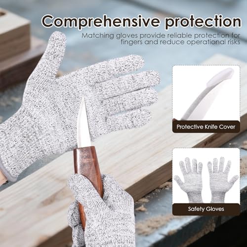 Wood Carving Kit, 23pcs Wood Carving Tools with 4 Wood Carving Knives 5 Detail Knives 9 Blocks, Whittling Kit DIY Art Craft Gift for Adults - Image 5