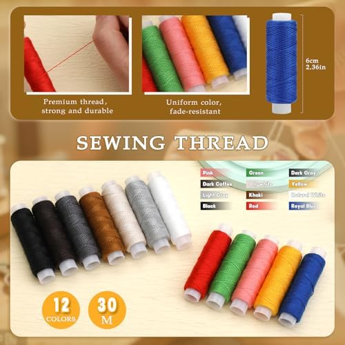 SHWAKK Sewing Kit for Adults, Stainless Steel Needles for Hand Sewing - Image 3