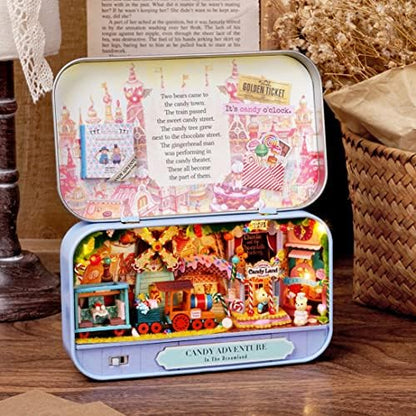 Spilay Dollhouse Miniature with Furniture,DIY Dollhouse Kit Mini Iron Box Theater,1:24 Scale Creative Room Best Birthday Gift for Adult Lover Girl Friend Birthday Gift (Q09) - Image 3