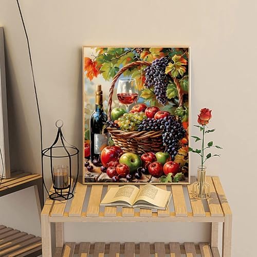 Jiqinsiye Adults Paint by Number Kits,Fruit Basket Painting by Number Kits on Canvas,Large Color by Numbers Adult Watercolor Gifts for Friends Wall Decor - Image 7