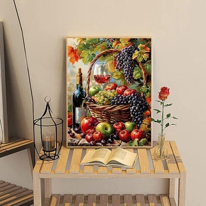 Jiqinsiye Adults Paint by Number Kits,Fruit Basket Painting by Number Kits on Canvas,Large Color by Numbers Adult Watercolor Gifts for Friends Wall Decor - Image 7