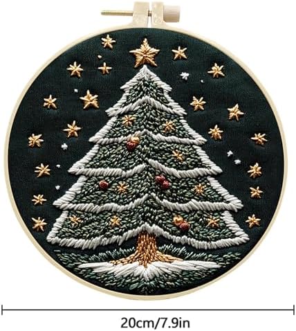 Huacan Embroidery Kit for Beginners Adults, Easy Needlepoint Kits for Adults with Stamped Embroidery Patterns. (Christmas Tree) - Image 3