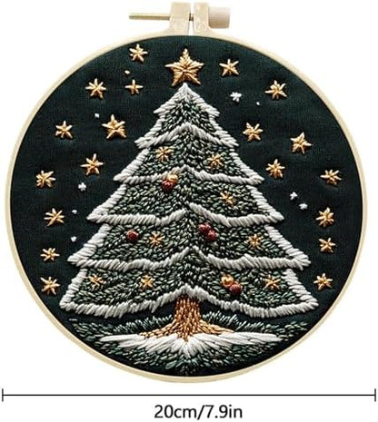 Huacan Embroidery Kit for Beginners Adults, Easy Needlepoint Kits for Adults with Stamped Embroidery Patterns. (Christmas Tree) - Image 3