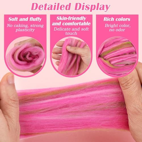 7.02 oz Colored Wool Roving Felting Wool Bulk Needle Felting - Image 6