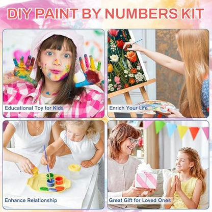 ICYANART Paint by Numbers for Adults Framed, Flowers Number Painting 8x12In - Image 5