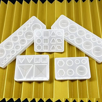 Yayatty Geometry Silicone Molds for Resin Casting, Cabochon Gem Silicone Molds Triangle Hexagon Mould for Resin Epoxy for Earring Pendant Necklace Jewelry Making - Image 3