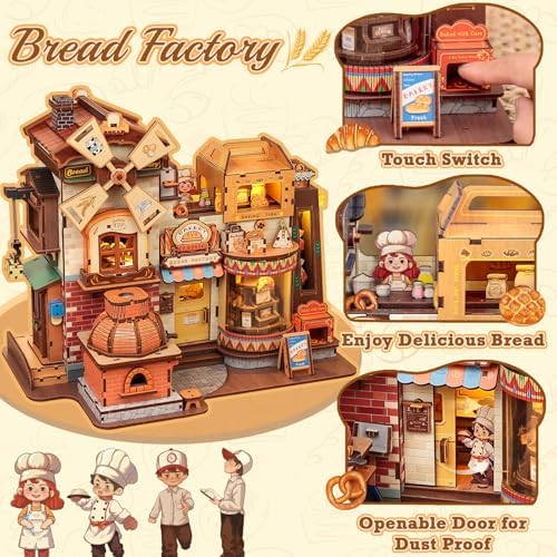 3D Wooden Puzzle for Adults, 576 Pcs Kinetic Mechanical Model Bread Factory - Image 4