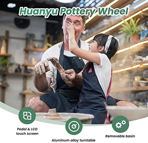 Huanyu Pottery Wheel Ceramic Machine 10" with Foot Pedal & LCD Screen - Image 2
