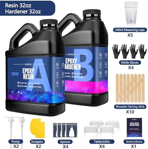 64OZ Epoxy Resin Kit, Clear Resin No Yellowing No Bubble for Molds & Craft - Image 2