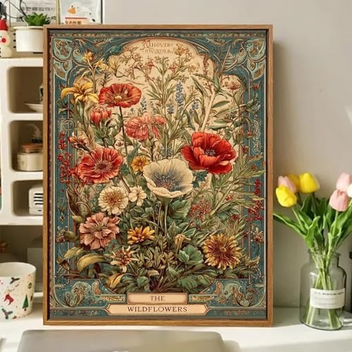 hkejoi Flower Paint by Numbers Kit for Adults, 16x20 in, - Image 2