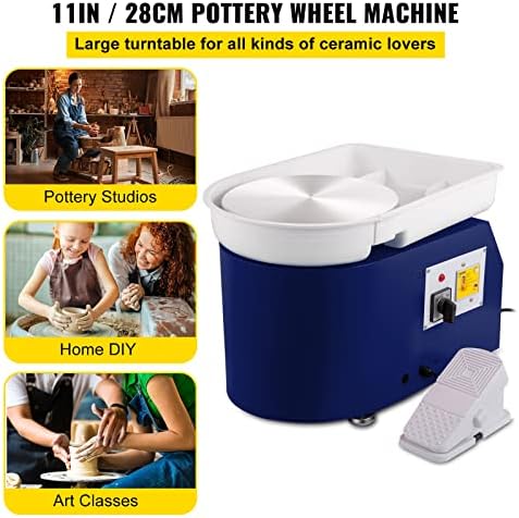 VEVOR 11in Pottery Wheel for Adults Beginners, 350W Electric Forming Machine with Detachable Basin Foot Pedal 0-300RPM Adjustable Speed, Craft DIY Clay Tool, Gifts for Kids for Kids/Teens/Adults - Image 2