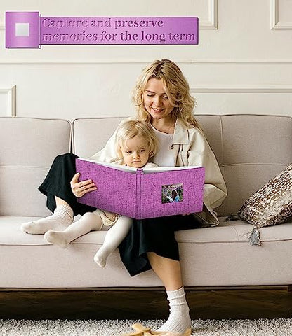 Artfeel Photo Album Self Adhesive Scrapbook Album for 3x5 4x6 5x7 8x10 Pictures,40 Pages Linen Cover with Display Window DIY Photo Book,Ideal Gifts for Family Travel Wedding Baby - Image 6