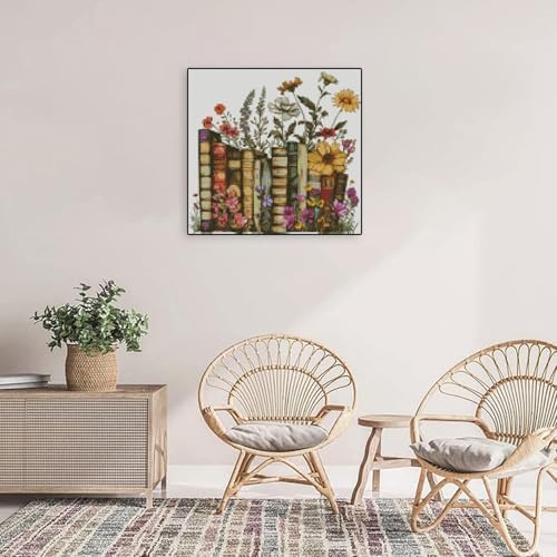 MYBISYMQQ Stamped Cross Stitch Kits - Flower Embroidery Starter Kit for Adult Beginners, Cross Stitch Kits Embroidery Kit Arts and Crafts for Beginners 13.7x13.7 inch - Image 6