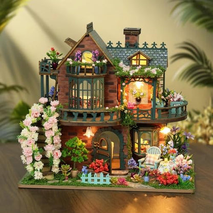 Dollhouse Kit, DIY Miniature House Kit w/LED for Adults - Image 6