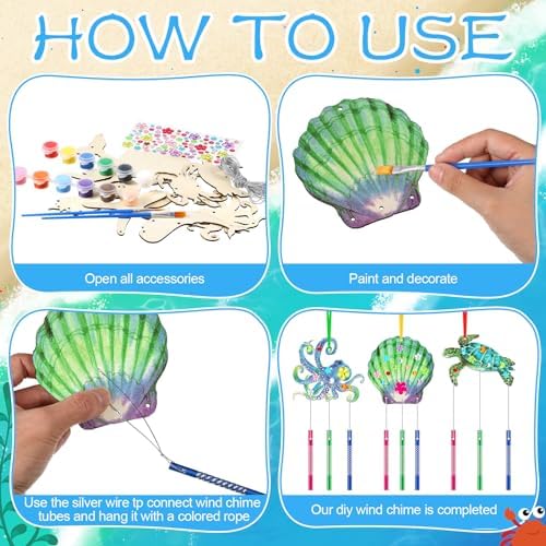 JellyArch Ocean Animal 30 Pack DIY Wind Chime Kit Art and Crafts - Image 4
