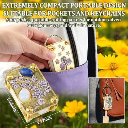 WANDIC 1pc Metal Mini Forget-Me-Not Flower Press, Premium Plant Pressing Tool with 20 Sheets Paper & Wrench for DIY Dried Flower Art Craft - Image 3